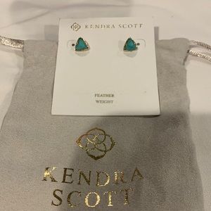 Kendra Scott stud earrings in turquoise and gold